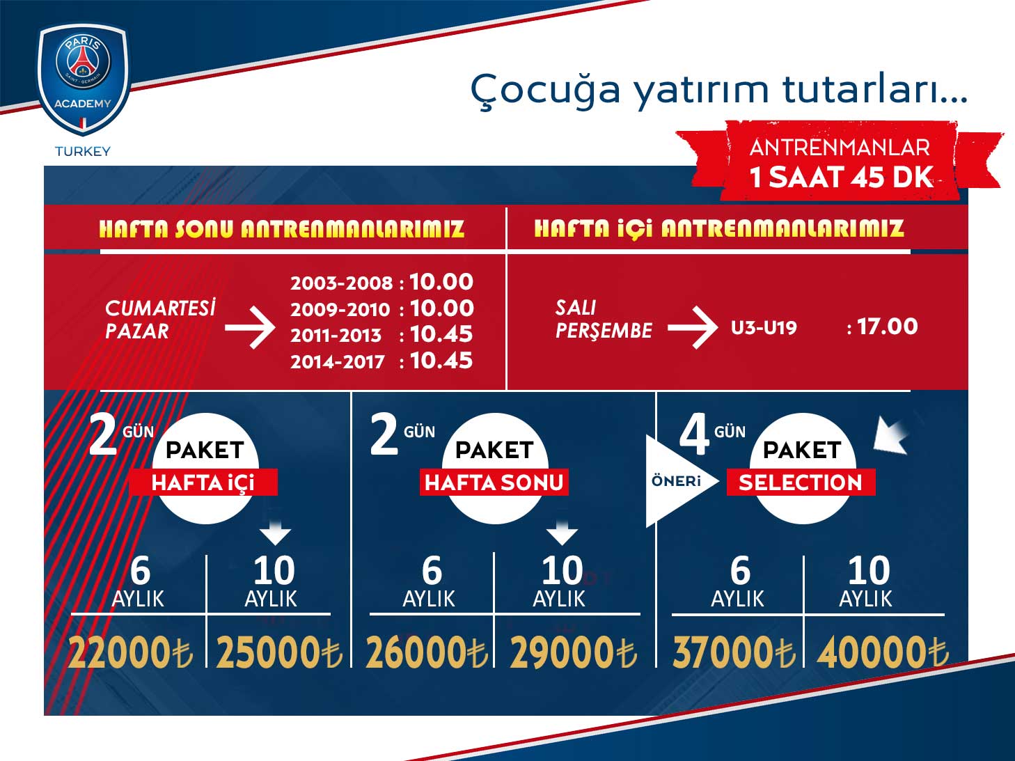 PSG Academy Ankara Fiyatları