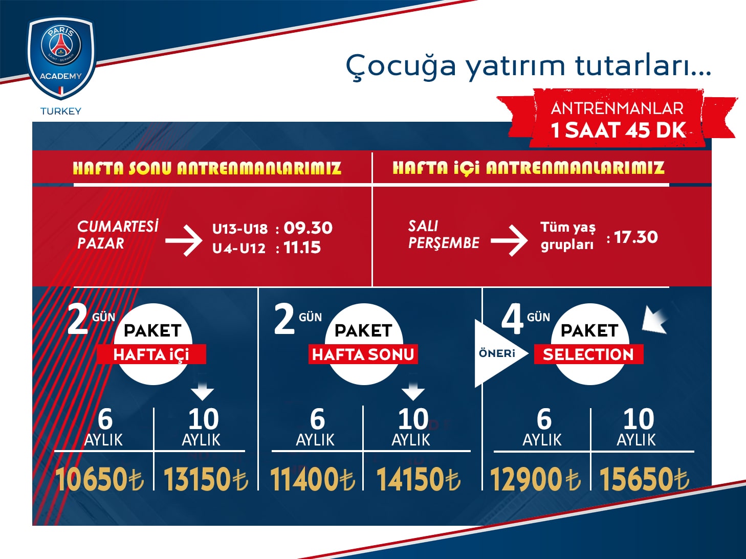 PSG Academy Erzurum Fiyatlar