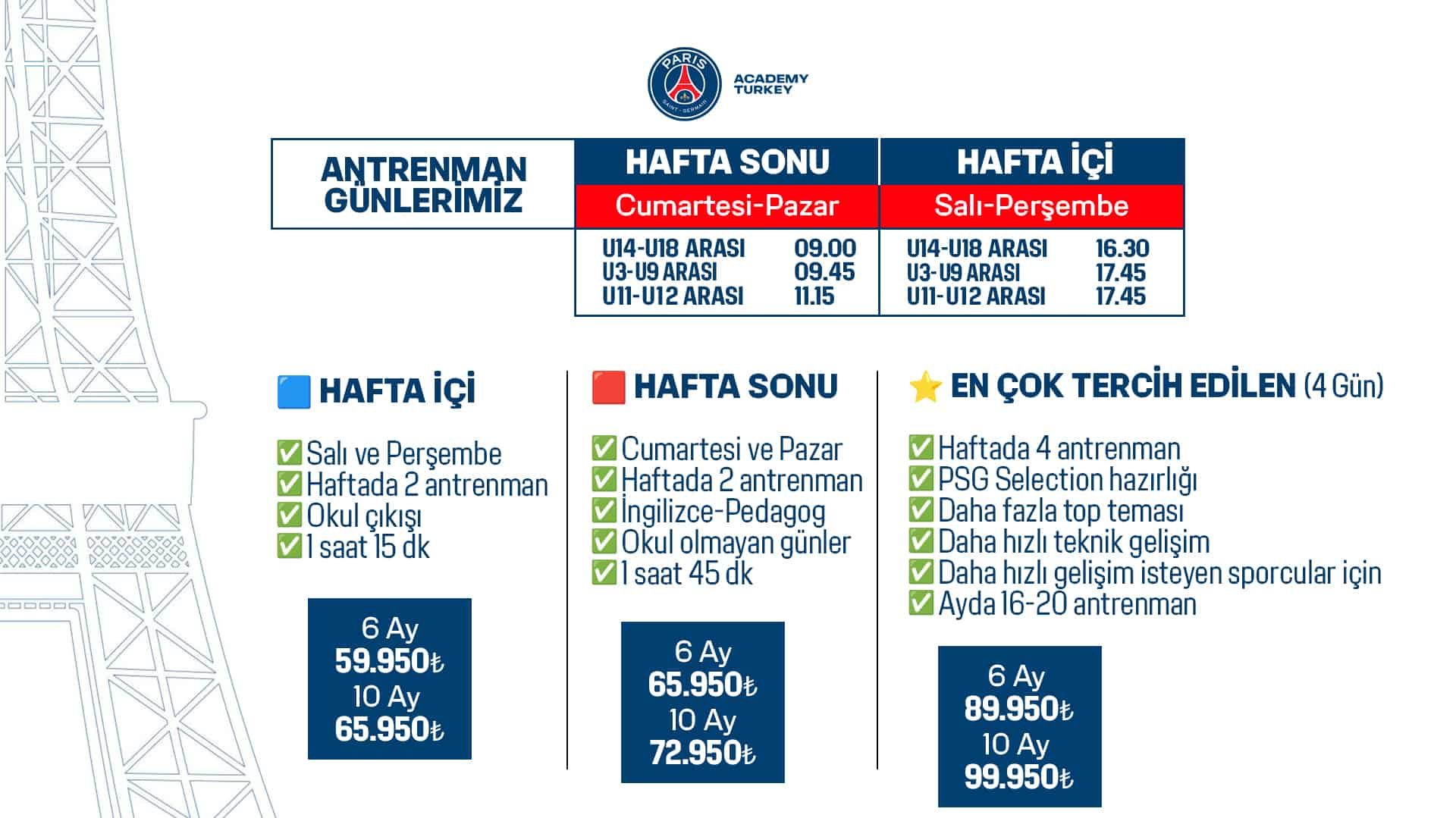 PSG Academy Sivas Fiyatlar